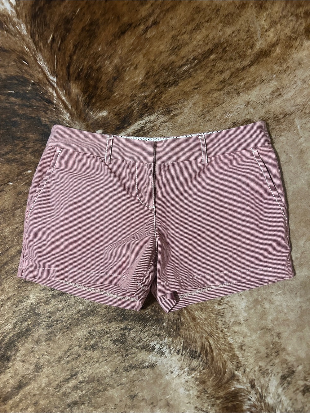 LOFT Women’s Red Striped Shorts - Classic Casual